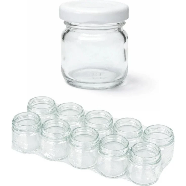 mikken Einmachglas 10 Mini-Einmachgläser 40 ml mit Schraubdeckel Mini Gläser, (Spar-Set, Spar-Set), luftdicht, zum pasteurisieren – Bild 1