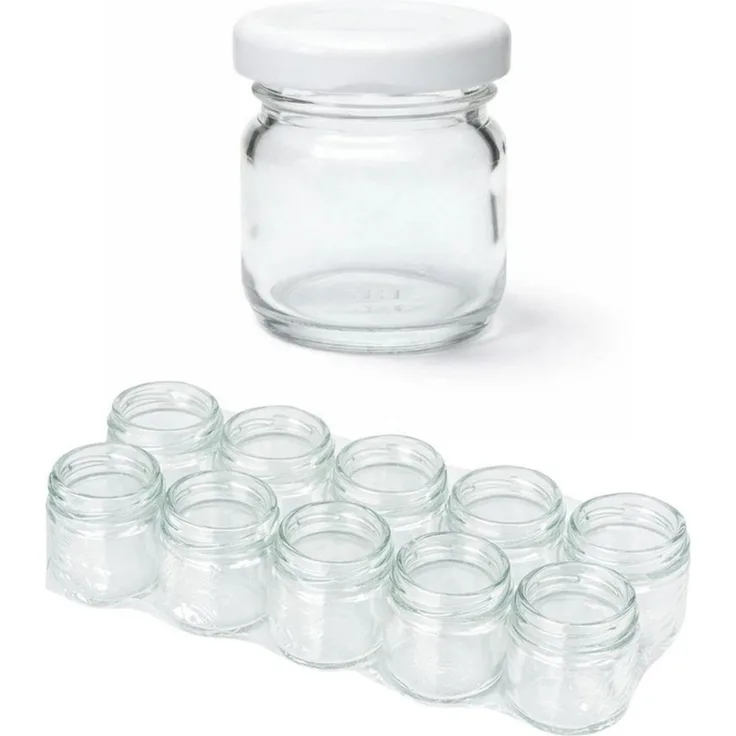 mikken Einmachglas 10 Mini-Einmachgläser 40 ml mit Schraubdeckel Mini Gläser, (Spar-Set, Spar-Set), luftdicht, zum pasteurisieren