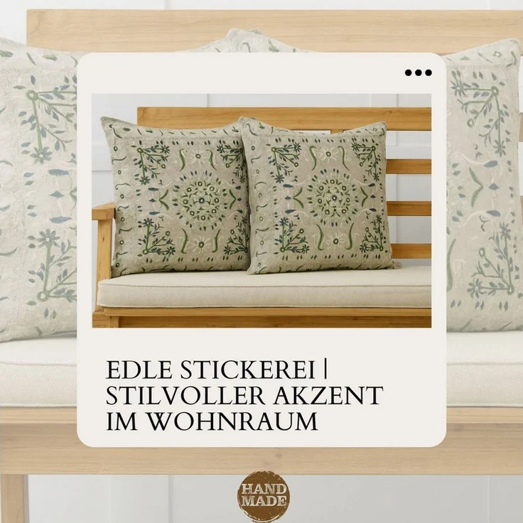 Marrakesch Orient & Mediterran Interior Zierkissen 2er Set Boho Kissenbezug Lodge orientalisch aus Baumwolle, Grün 50 cm, (2 St) – Bild 4