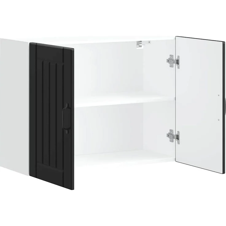 vidaXL Küchen-Hängeschrank Lucca Schwarz Holzwerkstoff 853828 – Bild 4