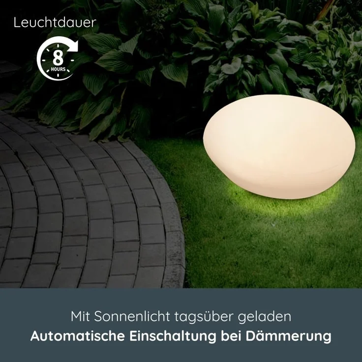 MeLiTec LED Solarleuchte Solar-Gartenleuchte LK03-6 Modell Stein, LED-Solarlampe Outdoor, für Garten Balkon Terrasse, Farbwechsel – Bild 2