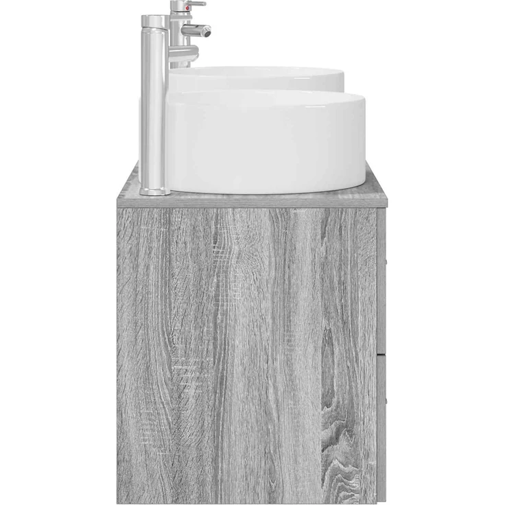 vidaXL Badezimmerschrank-Set 3 stk. Grau Sonoma 129 x 44,5 x 80 cm 3405960 – Bild 6