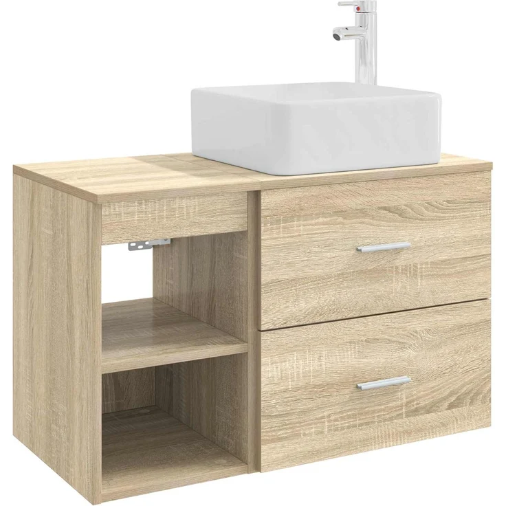 vidaXL Badezimmerschrank-Set 2 stk. Sonoma-Eiche 83 x 35 x 80 cm 3403898 – Bild 2