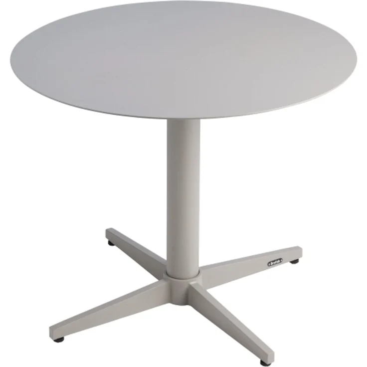 Gartencouchtisch Mill von Brafab aus Aluminium, modern rund, hellgrau, Ø 60 cm