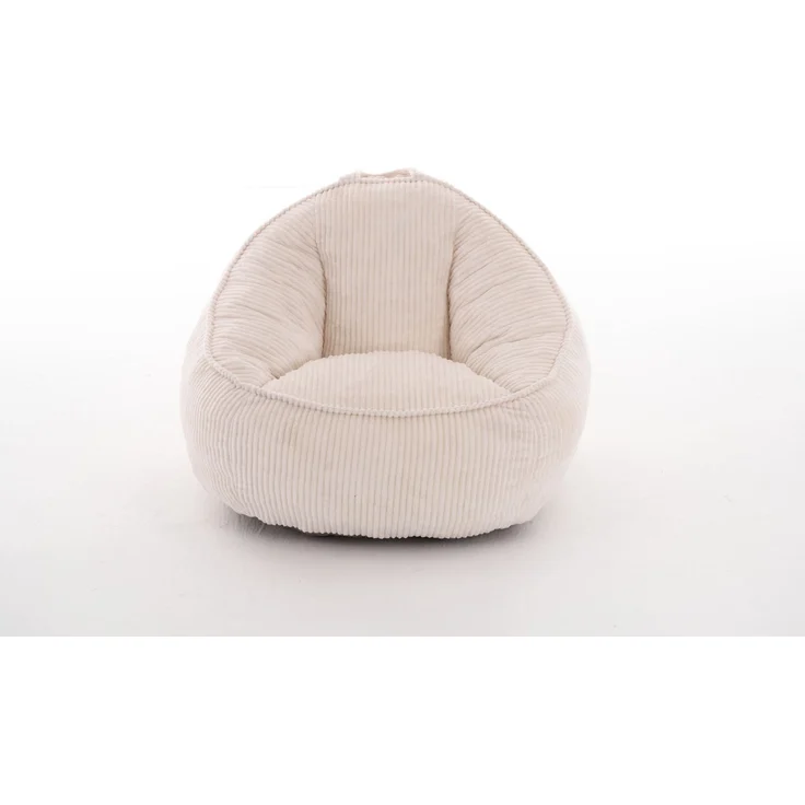 DESVIAE Sitzsack Beige aus Cord – ergonomisch geschwungene Form, 69 x 72 x 51 cm – Bild 7