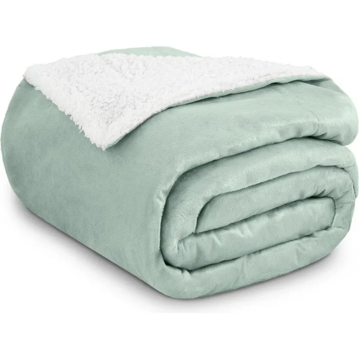Wohndecke in Lammfell-Optik Kuscheldecke weich & flauschig - Sherpa Fleecedecke, Gräfenstayn, Warme Wolldecke & Sofaüberwurf Tagesdecke für Couch & Sofa