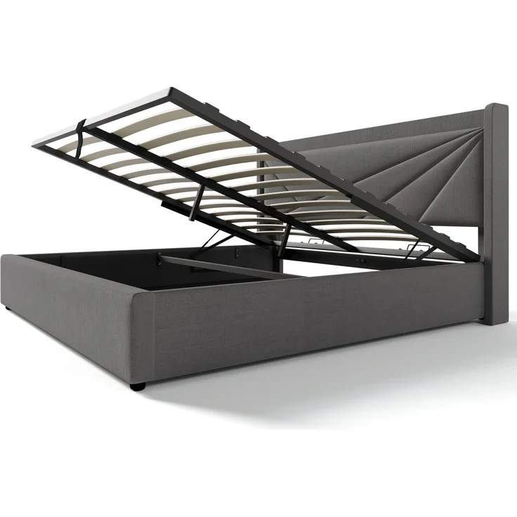 TavilaEcon Boxspringbett mit Bettkasten und USB Typ C grau Liegefläche 140 × 200 cm – Modell 981011AAG – Bild 6