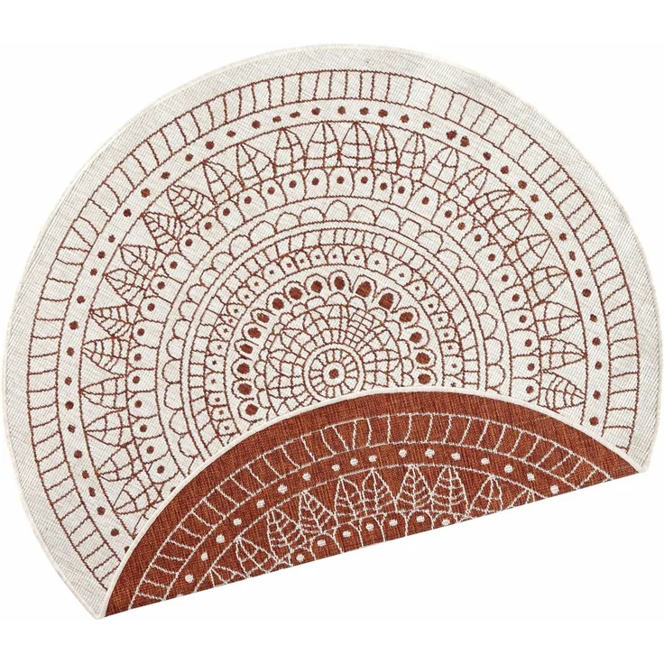 In- & Outdoor Wendeteppich Porto, rund - terra creme - 140 cm Durchmesser