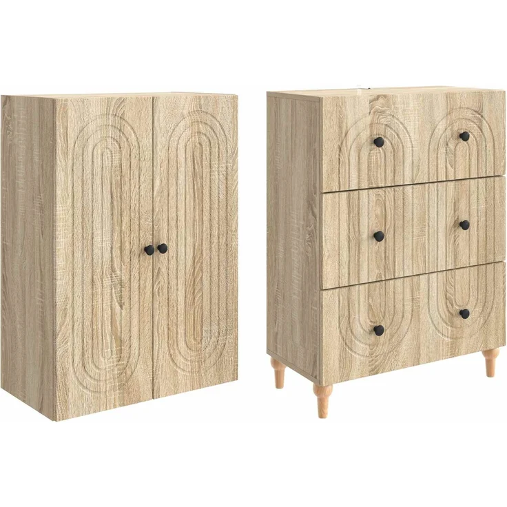 vidaXL Schrankset 2 pcs 66 x 34,5 x 90 cm Holzwerkstoff 3416459 – Bild 3