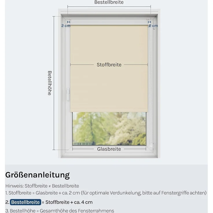 WOLTU Verdunklungsrollo ohne Bohren Beige 110x160 cm (BxH), Thermorollo Klemmfix Fensterrollo Seitenzugrollo easyfix Verdunkelung Rollos Sichtschutz und Sonnenchutz, Klemmrollo für Fenster & Tür – Bild 8