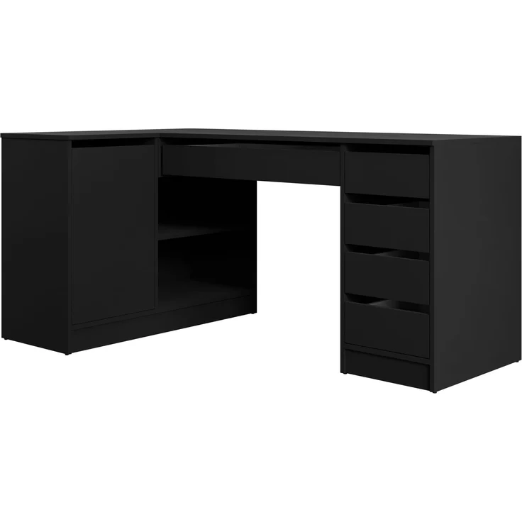 Eckschreibtisch / Eckschminktisch Ada (Farbe: Schwarz) – Bild 3