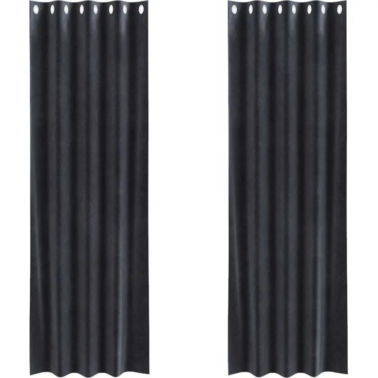 Verdunkelungsvorhänge 2 pcs | für Wohnzimmer & Schlafzimmer Dunkelgrau 140 x 245 cm Samt