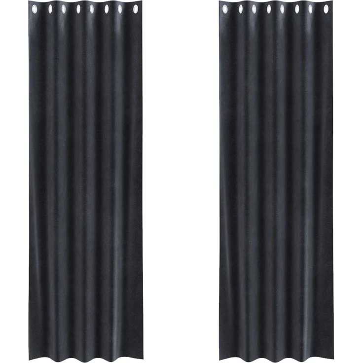 Verdunkelungsvorhänge 2 pcs | für Wohnzimmer & Schlafzimmer Dunkelgrau 140 x 245 cm Samt – Bild 1