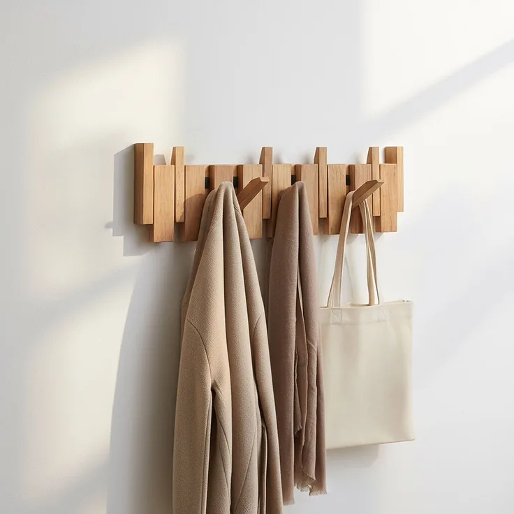 HOME DELUXE Garderobenleiste PORTE Hellbraun - 56 x 15 cm