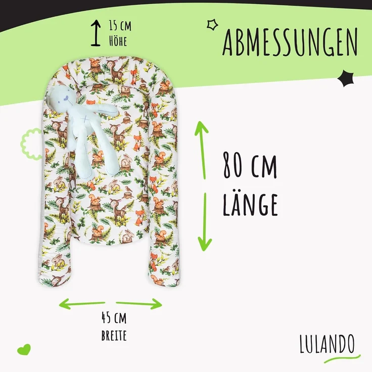 LULANDO® Babynest - Standard 100 von Oeko-Tex - multifunktionales Kuschelnest für Babys und Säuglinge - Nestchen - Reisebett - 100% Baumwolle - antiallergisch - hergestellt in der EU – Bild 7