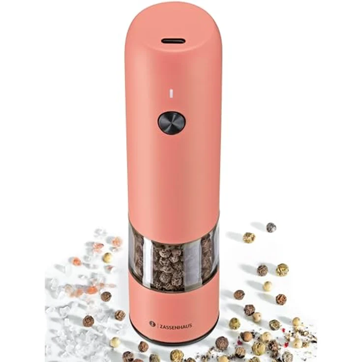 Pfeffermühle Salz- Gewürzmühle USB elektrisch 14cm ZASSENHAUS Köln coral 033182 – Bild 3