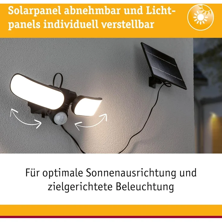 Paulmann 94610 Solar LED Wandfluter Sonlig 2-flammig IP65 3000K Bewegungsmelder – Bild 6