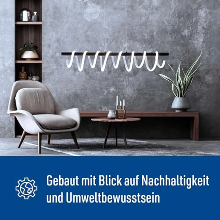 Näve LED-Pendelleuchte Belleza 100 cm, dimmbare Pendelleuchte mit warmweißer Beleuchtung und Höhe 150 cm – Bild 5