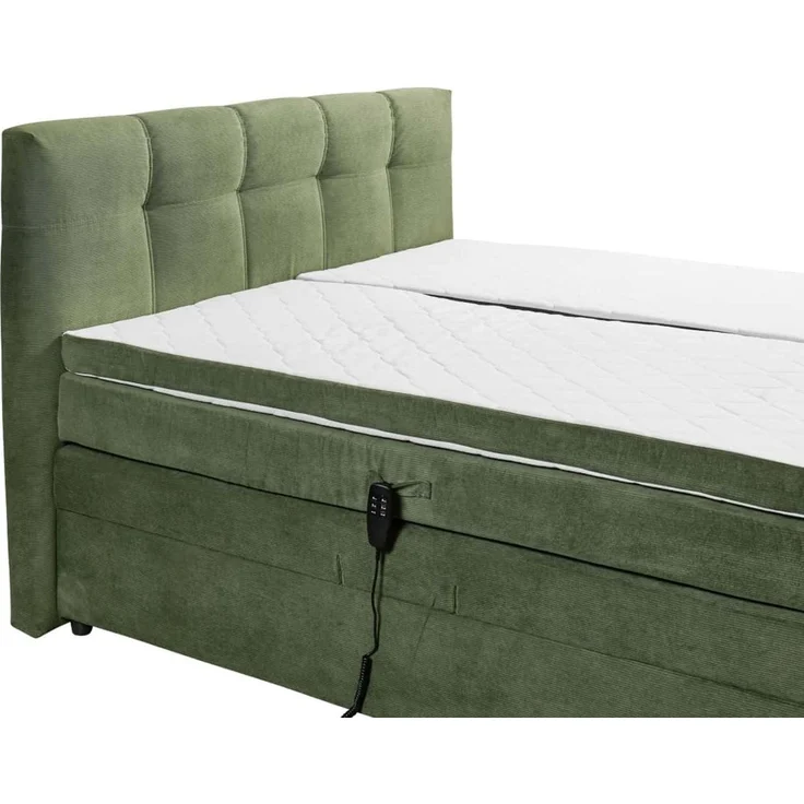 Boxspringbett Casale Ed Exciting Design 180 x 200 cm mit Motor – Cord Fjord Winter Moss – Bild 5