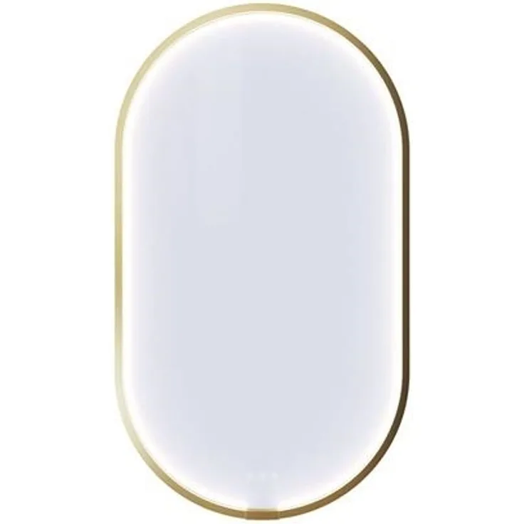 Dansani Mondrahmenspiegel 105 x 60 cm mit LED-Licht Messing