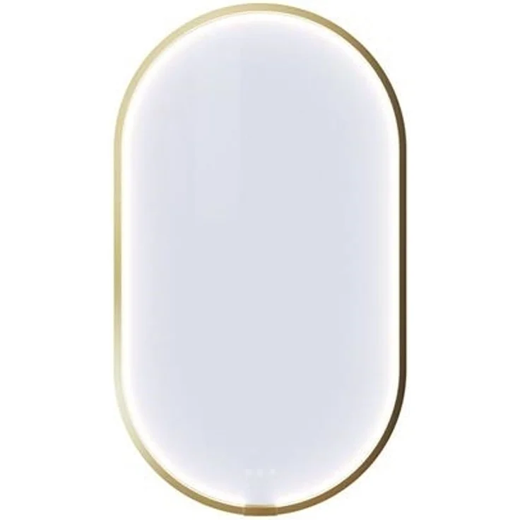 Dansani Mondrahmenspiegel 105 x 60 cm mit LED-Licht Messing