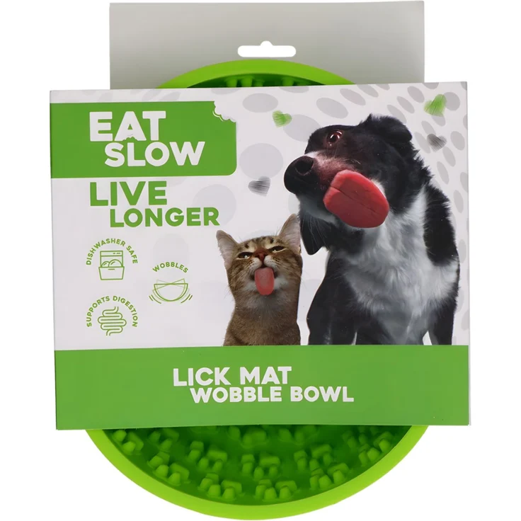 Eat Slow Live Longer Anti-Schlingnapf Wobble grün, Durchmesser: 17 cm – Bild 1