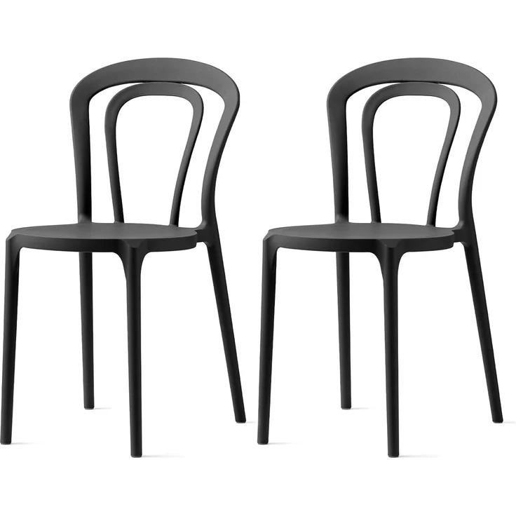 Connubia, 2 Stühle CAFFÉ Polypropylen schwarz matt – Bild 1