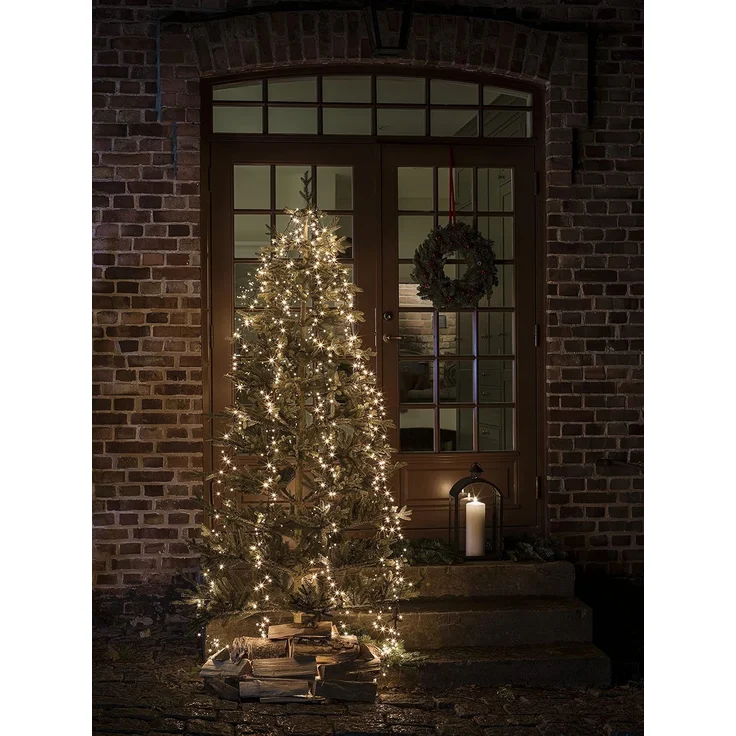 KONSTSMIDE LED-Baummantel Weihnachtsdeko aussen, Christbaumschmuck, 1080-flammig, Micro LED Compactlights Lichterkette mit Ring, 6 Stränge à 180 Dioden – Bild 5