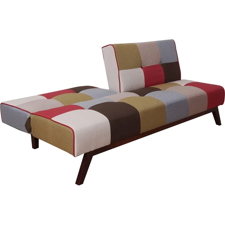 Dmora 3-Sitzer-Schlafsofa, aus gepolstertem Patchwork-Stoff, Clic-Clac-Öffnung, in ein Einzelbett umwandelbar, Made in Italy, 180x79xh76 cm, Mehrfarbig – Bild 5