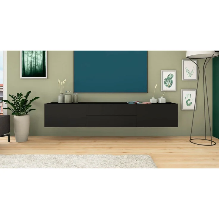 borchardt Möbel Lowboard Sophia, Breite 200 cm mit 2 Klappen und 2 Schubkästen, stehend und hängend – Bild 3