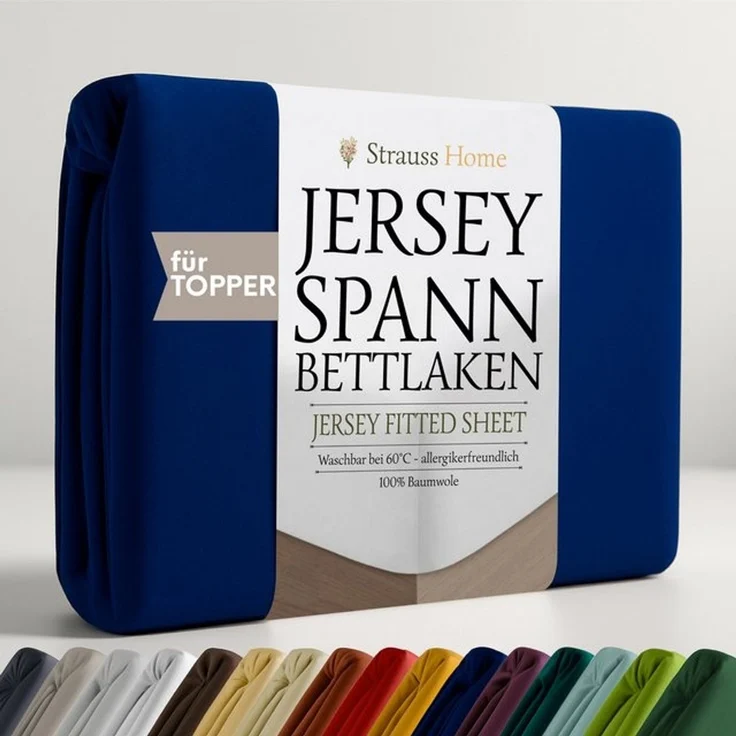 Strauss Home Spannbettlaken Premium Topper Spannbettlaken 150GSM für Matratzen-Topper 10cm Höhe, Gummizug: Rundumgummi, für Topper mit einer Höhe von 10cm, OEKO-TEX zertifiziert – Bild 4