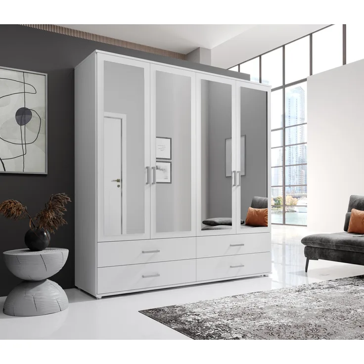 Kleiderschrank >Ivar< in Weiß - 180x190x51cm (BxHxT)