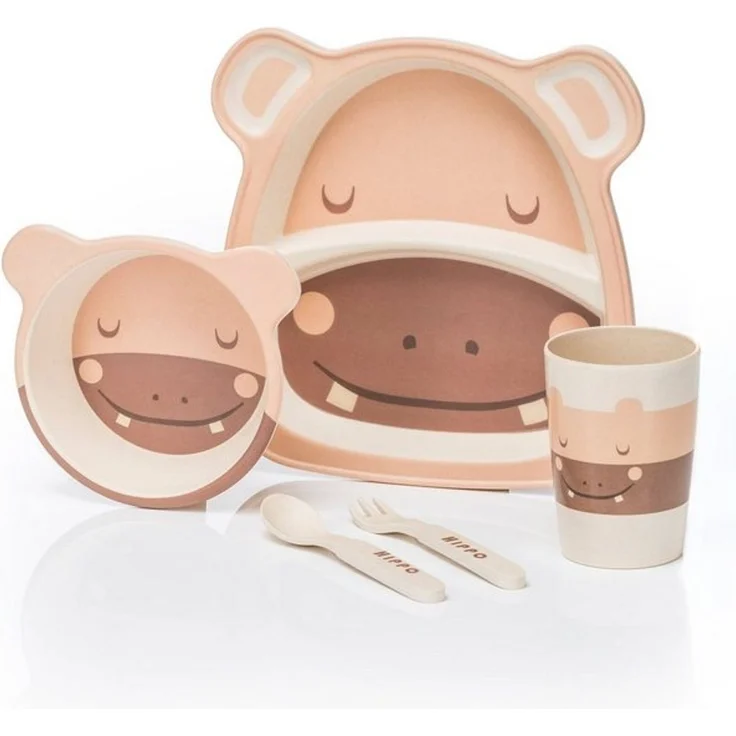 all Kids United Kindergeschirr-Set ALL KIDS UNITED 5-tlg. Kindergeschirr-Set mit Tier-Motiv (5-tlg), BPA-freier Kunststoff, Teller, Schüssel, Besteck, Becher – Bild 4