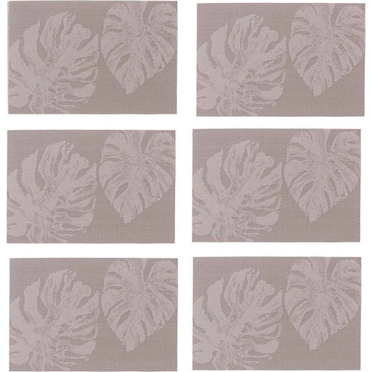 Zeller Present Platzset, (Set), modernes Monstera Blätter Design, 6-teilig, Kunststoff, 30x45 cm