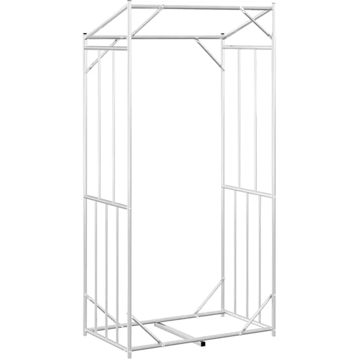 vidaXL Brennholzregal mit Regenschutz 100x60x200 cm Verzinkter Stahl 4104949 – Bild 6