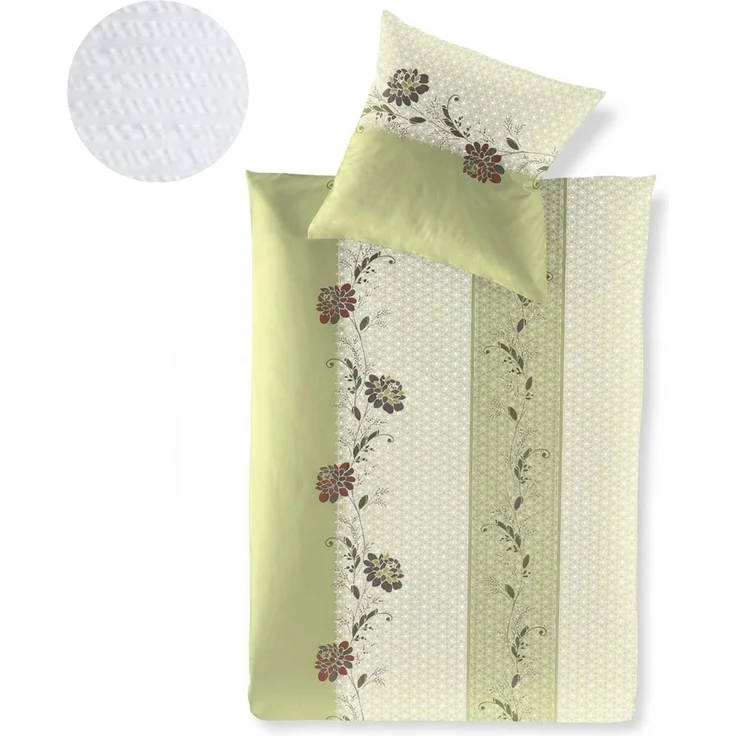 Irisette Seersucker Bettwäsche Easy 8644-30 Blumen Streifen 135x200 – Bild 2