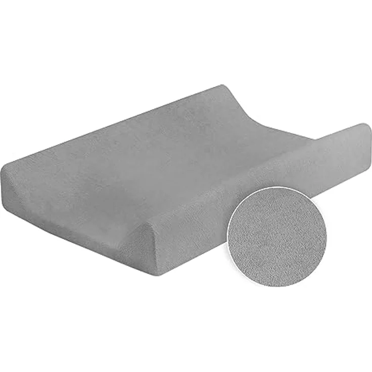 Baby Comfort Wickelauflage Frottee Bezug für 80x50 cm Windelwechsler mit erhöhten Kanten (Grau) – Bild 2