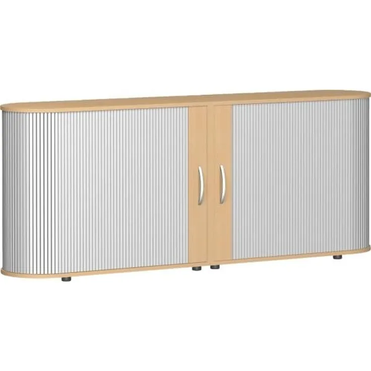 Geramöbel Rollladenschrank Flex S-382104-SB 2OH 200x80x40cm buche/silb