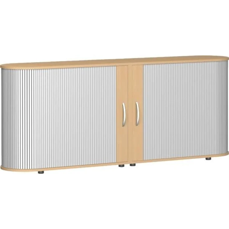 Geramöbel Rollladenschrank Flex S-382104-SB 2OH 200x80x40cm buche/silb