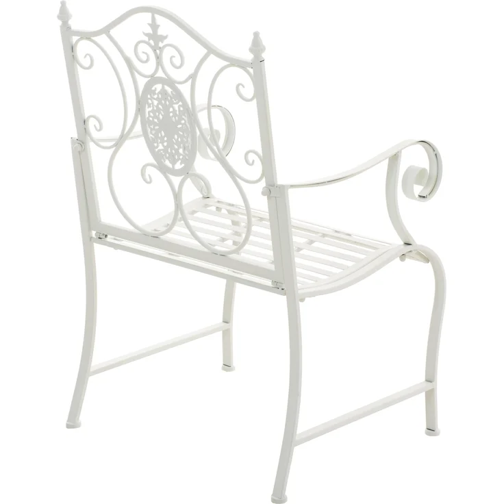 2er Set Gartenstühle AUSTIN - Metall Weiß 62x53x94 cm | Gartenstuhl Metall Terrassenstuhl Antik Verzierung Stühle Garten Balkon – Bild 7