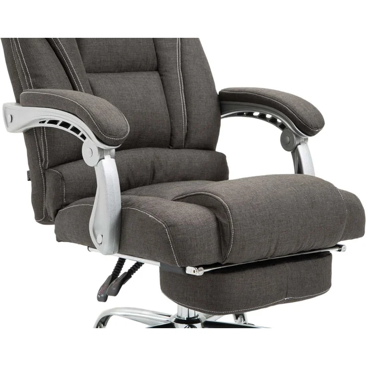 DELUKE® Bürostuhl MIAMI Stoff - 118x68x64, Dunkelgrau Stoff Metall in Chromoptik Gestell ergonomische Bürostühle Homeoffice Stuhl mit Rollen – Bild 7