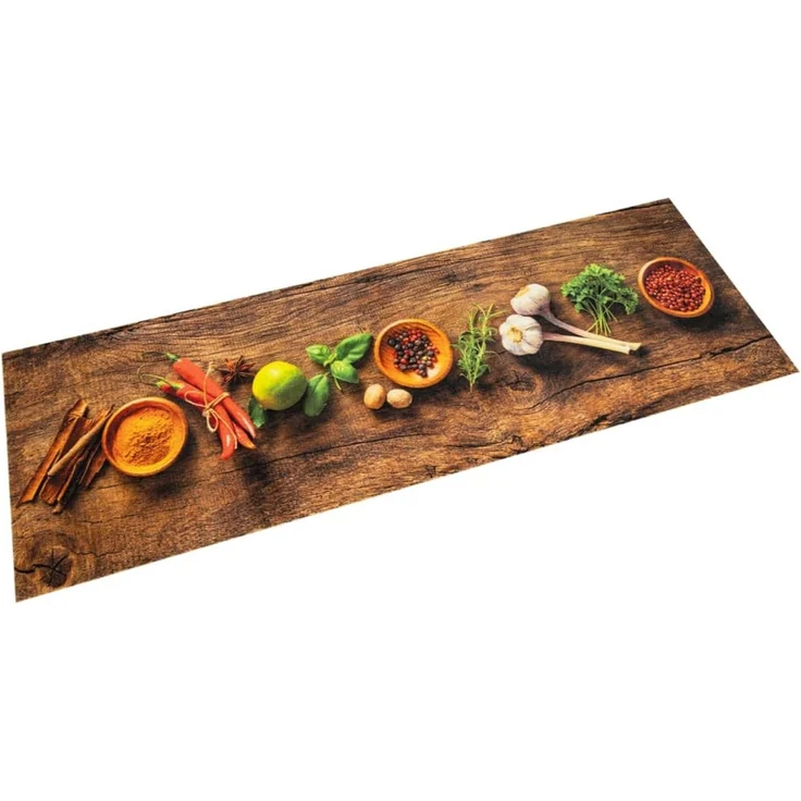 vidaXL Küchenteppich Waschbar Gewürze 60x300 cm Samt 4005607 – Bild 1