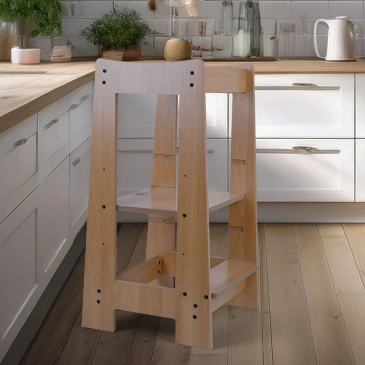 Lernturm, Holz, Kippschutz, höhenverstellbar, H 80 cm – Bild 4