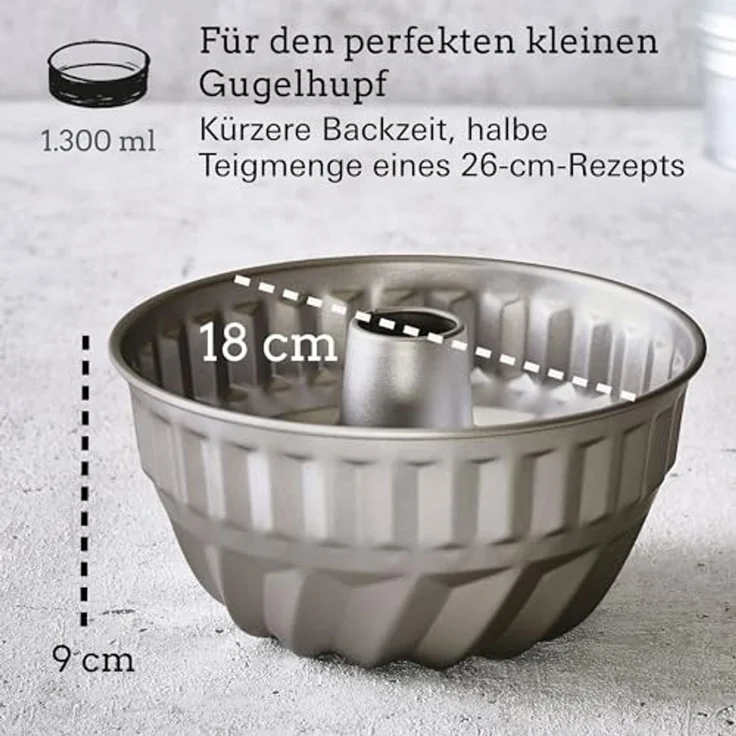 Birkmann 'BASIC BAKING' Gugelhupfform, Stahl grau, 19 x 9.5 x 19 cm, bis 230 °C backofengeeignet – Bild 7