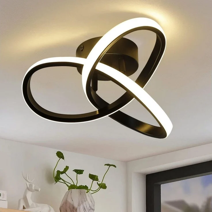 Nettlife LED Deckenleuchte Dimmbar 40CM Geometrie Design Wohnzimmer Deckenlampe fernbedienung, LED fest verbaut, Augenschutz – Bild 5