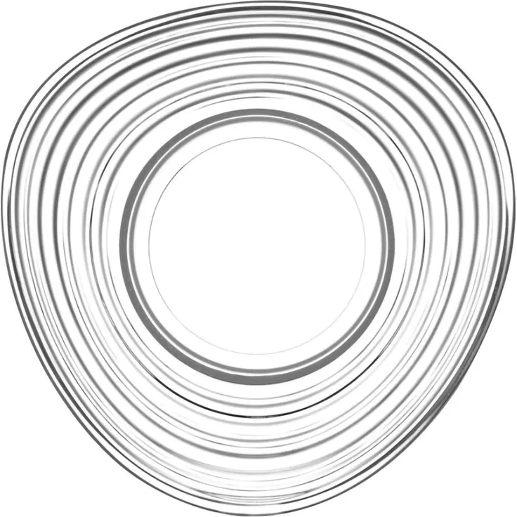 LAV Derin 6 tlg. Unterteller aus Glas mit elegantem Rillendesign, Ø 13 cm