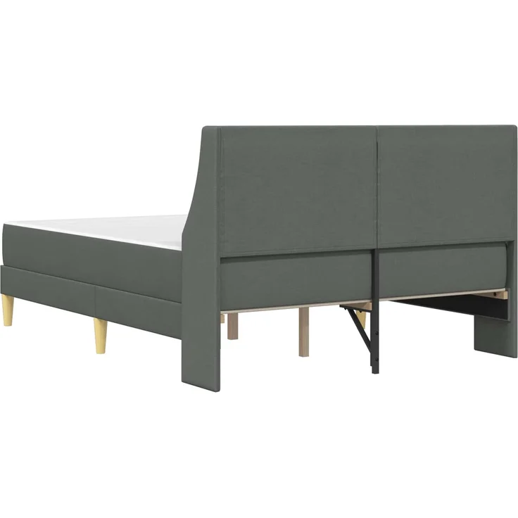 vidaXL Bettgestell mit Matratze Dunkelgrau 140 x 200 cm Polyester 3414740 – Bild 8