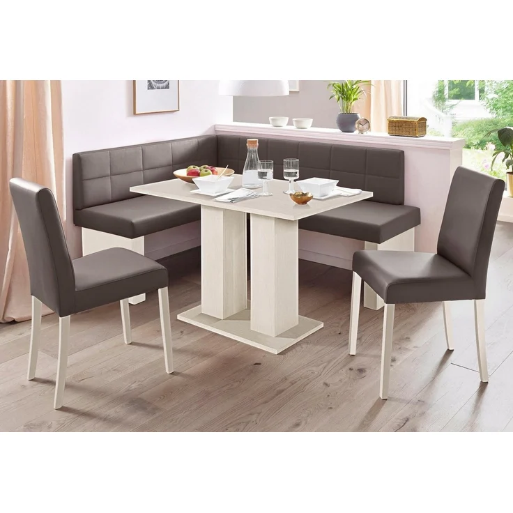 massivline&more Eckbankgruppe Anna, (Set, 4-tlg), mit 2 Stühlen mit massiven Gestell – Bild 5