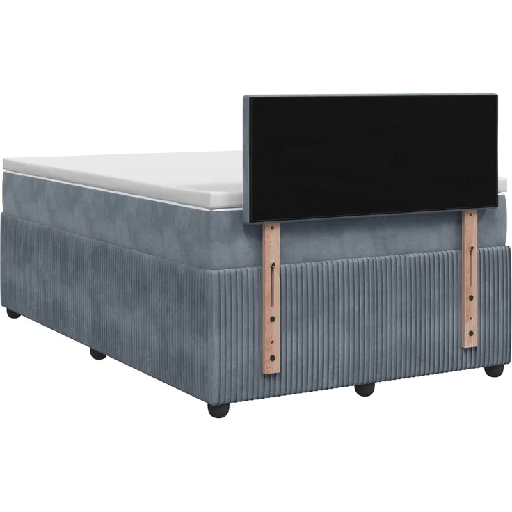 vidaXL Boxspringbett mit Matratze Dunkelgrau 120 x 190 cm Samt 3451644 – Bild 8