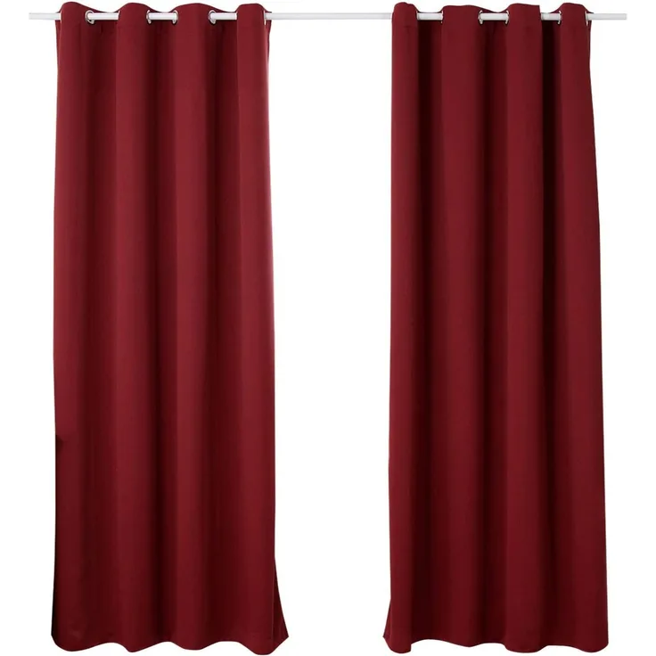 Woltu Verdunkelungsvorhang, Ösen, blickdicht, 2er Set Vorhang Blickdicht Thermovorhang 250g/m²